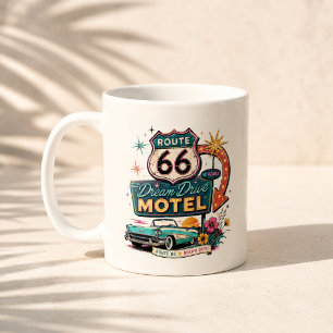 Taza De Café Ruta 66 Sueño de Conducir Vibra Mañana Viaje