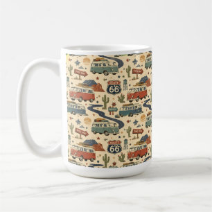 Taza De Café Ruta 66 Viaje en Furgoneta Retro Americana