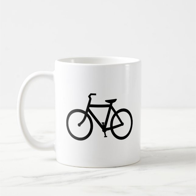 Taza De Café Ruta de Bicicleta Negra (Izquierda)