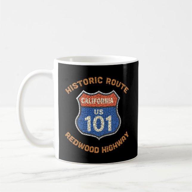 Taza De Café Ruta de la autopista Redwood 101 (Izquierda)