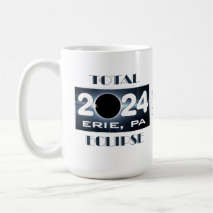 Taza De Café Ruta de la Totalidad del Eclipse Total Erie PA 202