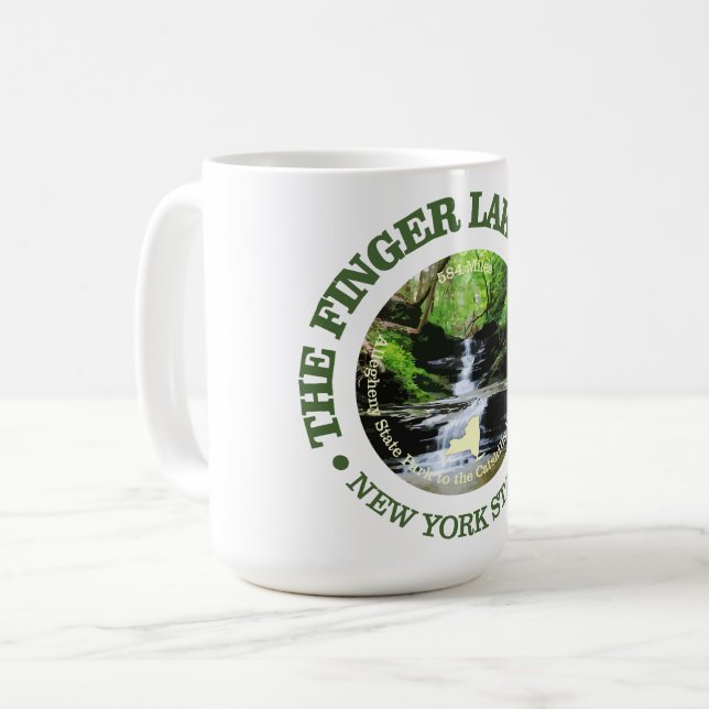 Taza De Café Ruta de los lagos de los dedos (Anverso izquierdo)