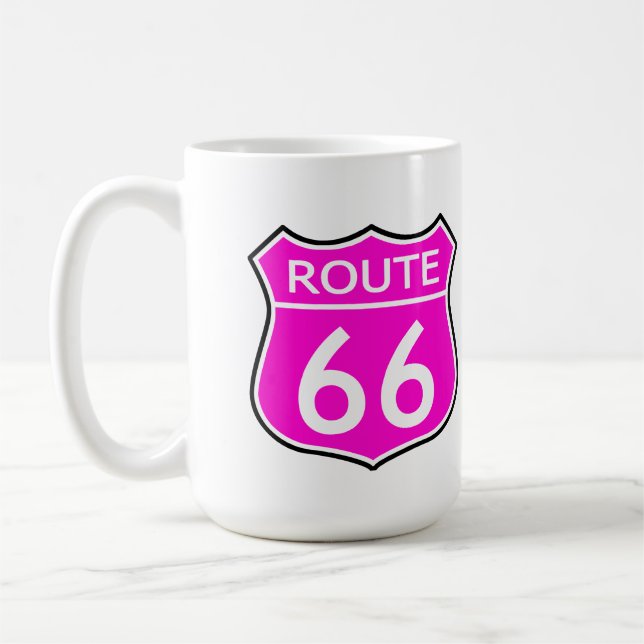 Taza De Café Ruta Estatal 66 Viajes de rosa caliente (Izquierda)