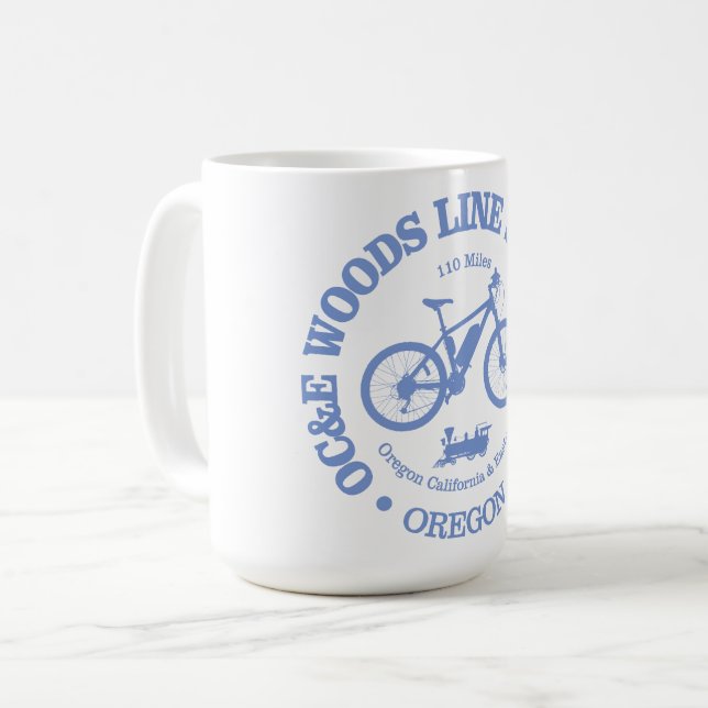 Taza De Café Ruta Estatal de Línea OC&E Woods (ciclismo) (Anverso izquierdo)