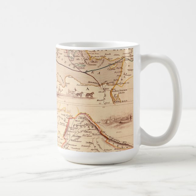 Taza De Café Ruta terrestre a la India (Derecha)