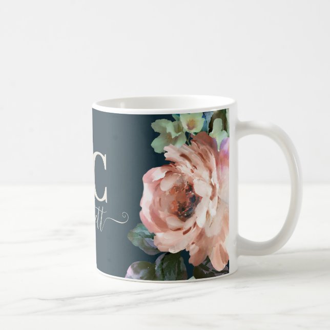 Taza De Café Rutas florales oscuras y románticas regalo elegant (Derecha)