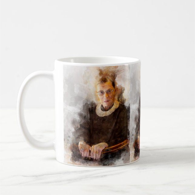 Taza De Café Ruth Bader Ginsburg con el retrato del juez Robe (Izquierda)