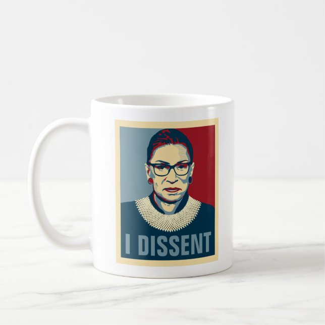 Taza De Café Ruth Bader Ginsburg, yo discrepo del pop-art (Izquierda)