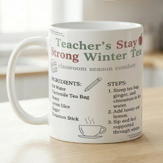 Taza De Café Rutina de té para el autocuidado del profesor en v