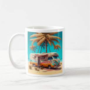Taza De Café RV Retro y Palmeras