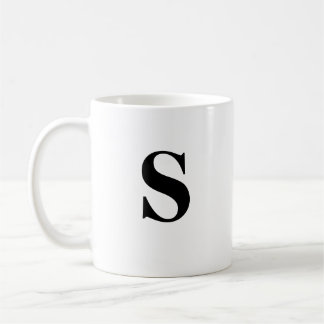 Taza De Café S inicial y nombre personalizado Café Mug