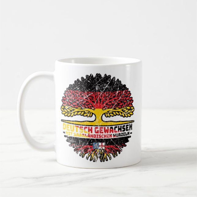 Taza De Café Saarland Saarländisch Deutsch Deutschland Baum (Izquierda)