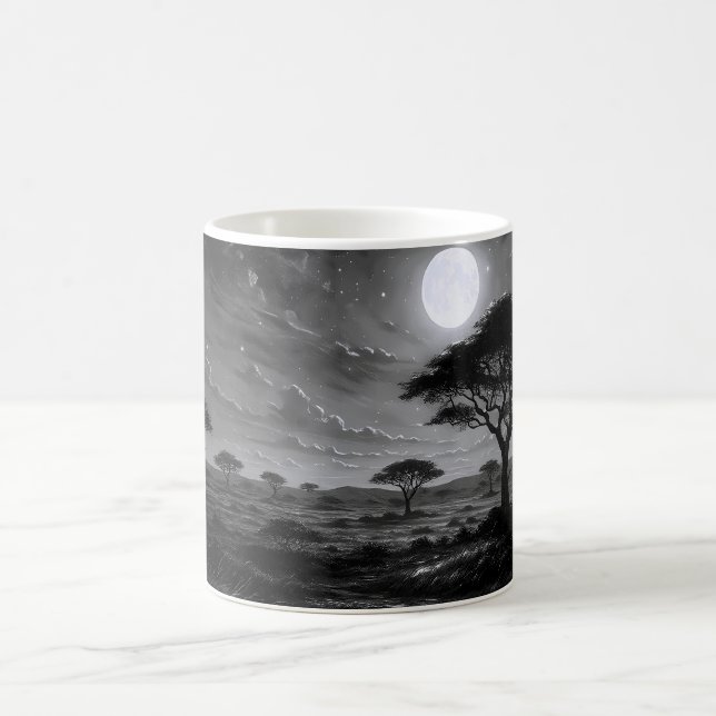 Taza De Café Sabana africana iluminada por luna (Centro)
