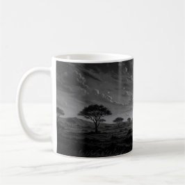 Taza De Café Sabana africana iluminada por luna