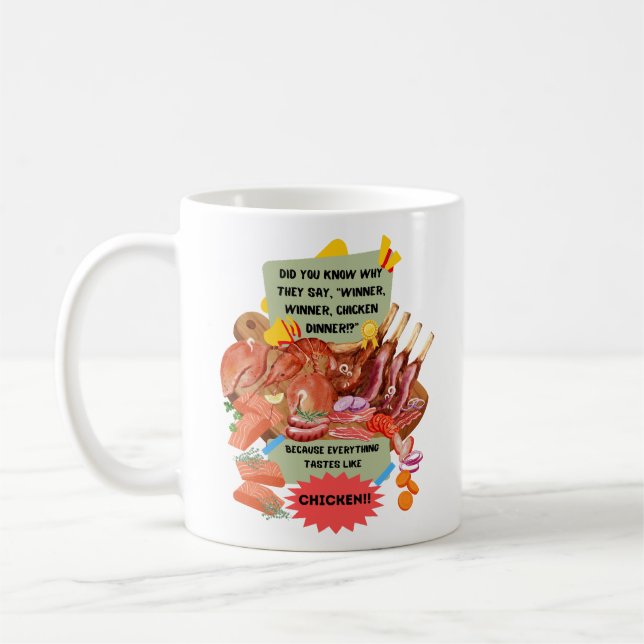 Taza De Café ¿Sabías ganador, ganador, cena de pollo? (Izquierda)
