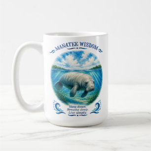 Taza De Café Sabiduría de manatí bajo el mar tropical