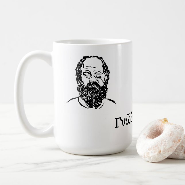 Taza De Café Sabiduría de Sócrates (Con donut)