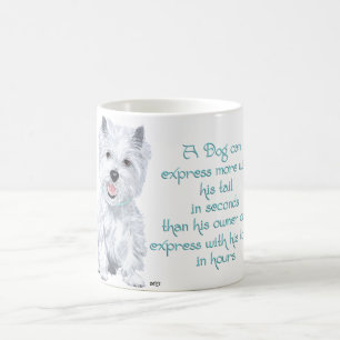 Taza De Café Sabiduría de Westie: ¿Cola o lengua agitadas?