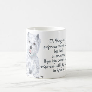 Taza De Café Sabiduría de Westie: ¿Cola o lengua que menea?