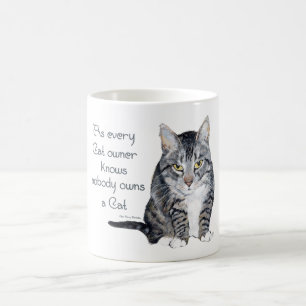 Taza De Café Sabiduría del gato, como sabe todo propietario del