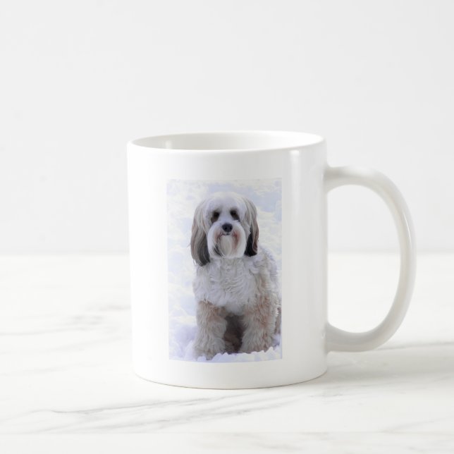 Taza De Café Sable y blanco de Terrier tibetano (Derecha)