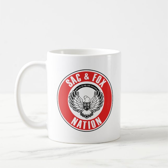 Taza De Café sac fox bandera americana nativa usa símbolo étnic (Izquierda)