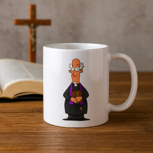 Taza De Café Sacerdote sosteniendo Biblia Personaje Clero IFunn