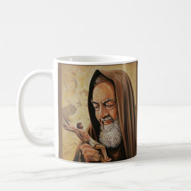 Taza De Café Sacerdote y Stigmatist del St. Padre Pio (Izquierda)