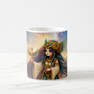 Taza De Café Sacerdotisa Celestial de la Pirámide Dorada.