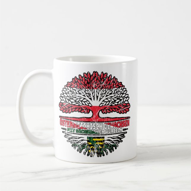 Taza De Café Sachsen Sächsisch Österreichisch Österreich Baum (Izquierda)