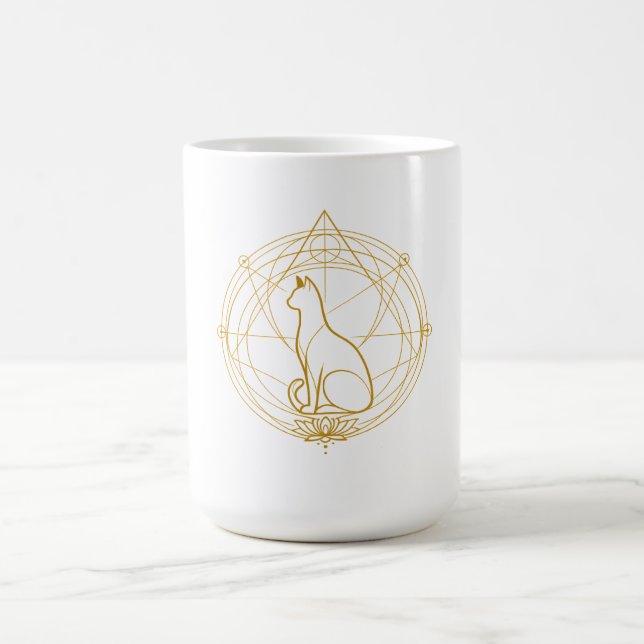 Taza De Café Sacred guardian feline Temporary Tattoos (Centro)