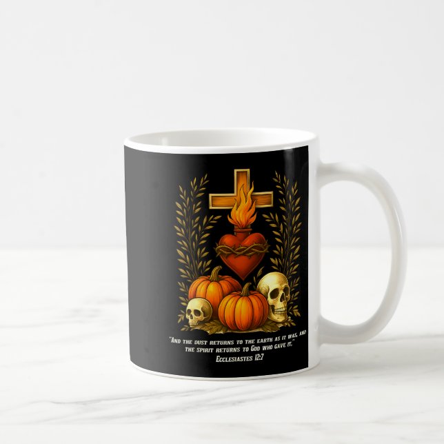 Taza De Café Sacred Heart Halloween Jesus Skulls Pumpkins Chris (Derecha)