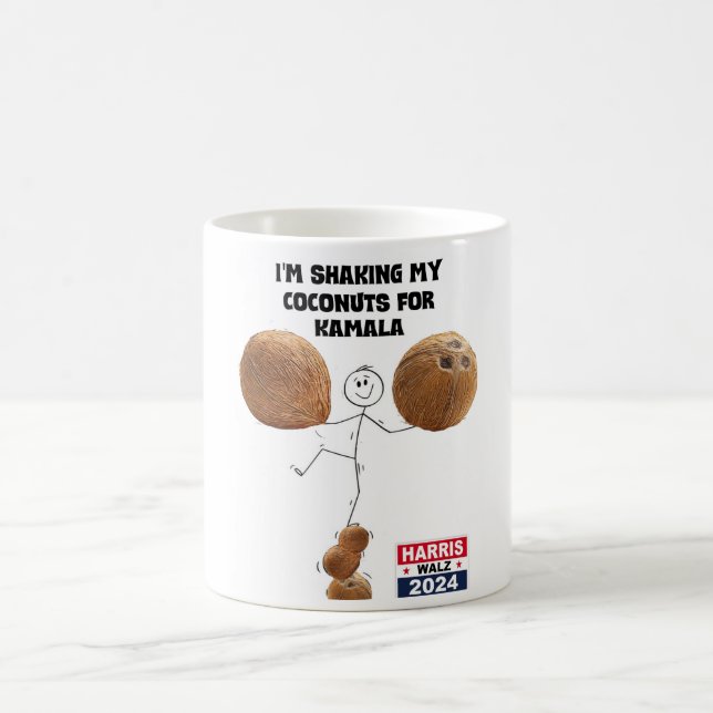 Taza De Café Sacudiendo mis cocos por Kamala (Centro)