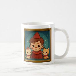Taza De Café Sad Pierrot and Cats Mug
