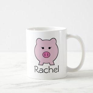 Taza De Café Sadie el cerdo rosado ~ Cute Girly Kawaii