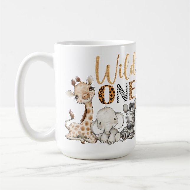 Taza De Café Safari Animals 1er cumpleaños  (Izquierda)