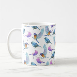 Taza De Café Safari de la acuarela: Pájaros (el personalizar BG