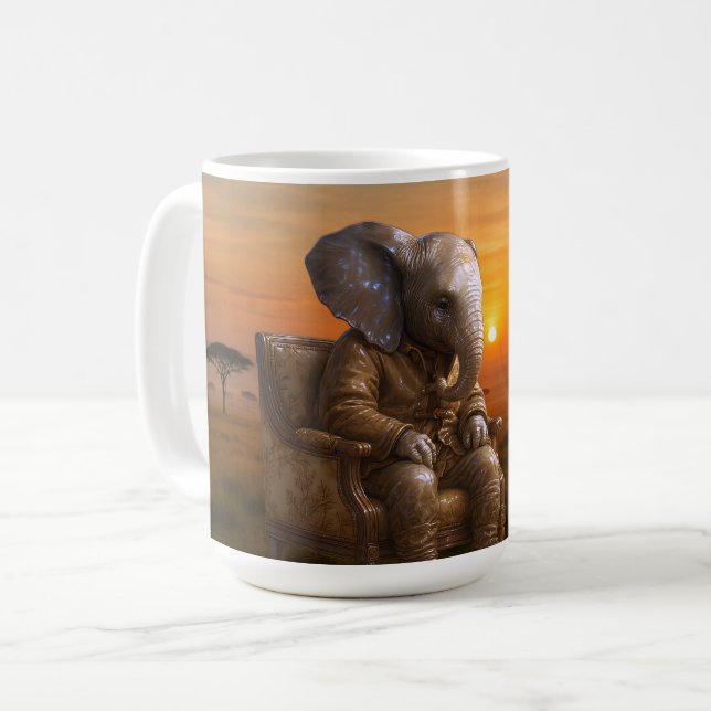 Taza De Café Safari Gentleman Elephant (Anverso izquierdo)
