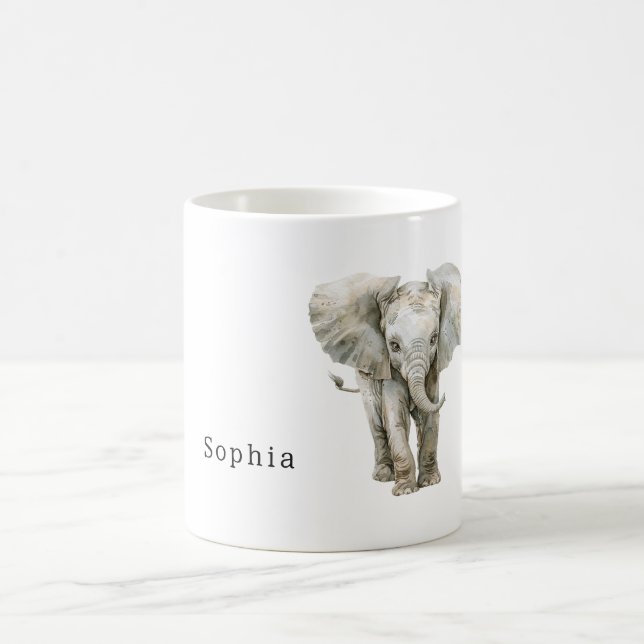 Taza De Café Safari Grey Elephant Animal (Centro)