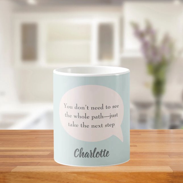 Taza De Café Sage green blush pink inspirational goal quote (Subido por el creador)
