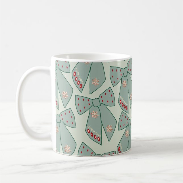 Taza De Café Sage Green Bows (Izquierda)