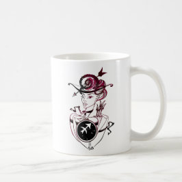 Taza De Café Sagittarius Art Deco Lady