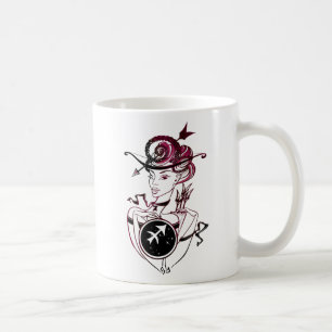 Taza De Café Sagittarius Art Deco Lady