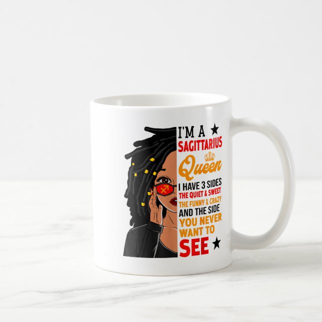 Taza De Café Sagittarius Queen African American Loc'd Woman Zod (Derecha)