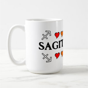 Taza De Café Sagittarius Rainbow Hearts Mug