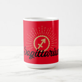 Taza De Café Sagittarius Starburst Symbol Red