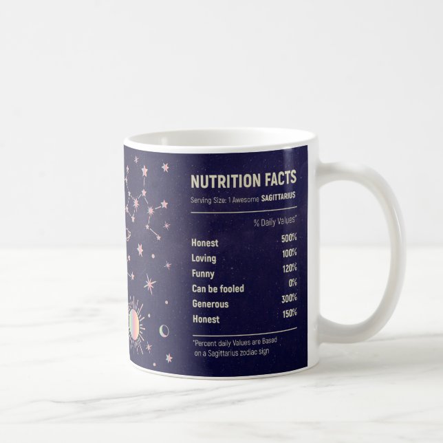 Taza De Café Sagittarius zodiac horoscope divertidos datos nutr (Derecha)