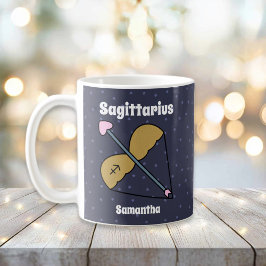Taza De Café Sagittarius zodiac ilustrado lindo personalizado