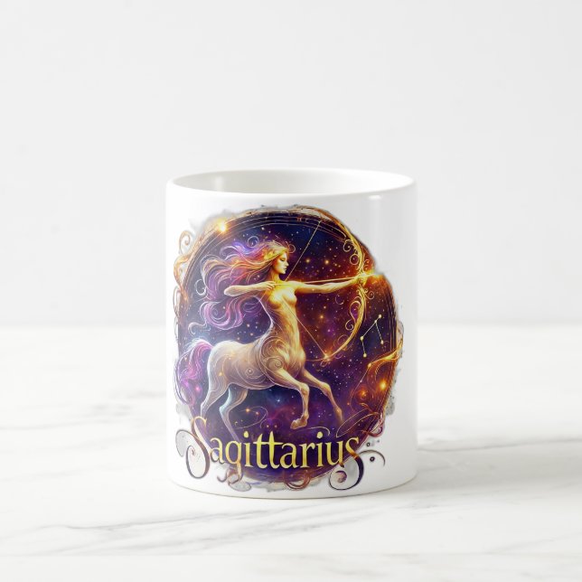 Taza De Café Sagittarius Zodiac Mug - Fiery & Adventurous Desig (Centro)