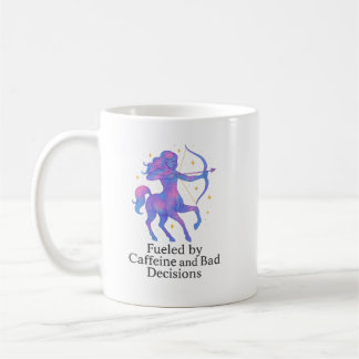 Taza De Café Sagittarius Zodiac Mug – Fueled by Caffeine and Ba